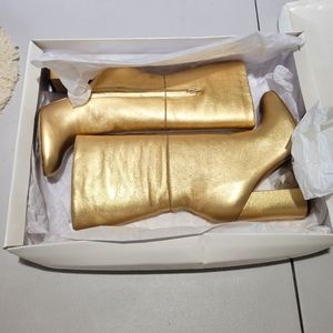 NIB Steve Madden Gold Mid-calf Boots